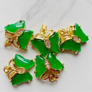 Green jade butterfly necklace
